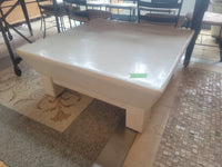 Custom Square White Wood Coffee Table w/ Resin Top
