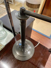 Bronze Swing Arm Table Lamp w/ Beige Shade by Robert Abbey