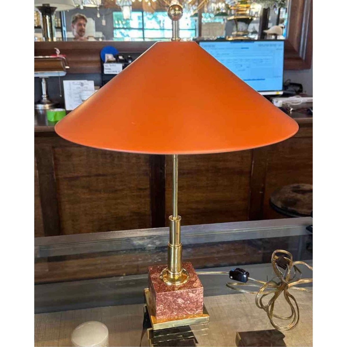 Marble and Brass Table Lamp
