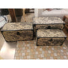SET of 3 Decorative World Map Themed Nesting Storage Trunks