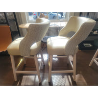 SET of 4 Custom 'Beccacino' Leather Counter Stools by Tailored Home - colletteconsignment.com