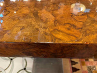 7-ft Lacquered Mahogany Burlwood Dining Table by Paul Mayen for Intrex (AS IS)