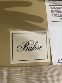 Beige Upholstered Scallop Chair w/ Gray Piping by Barbara Barry for Baker