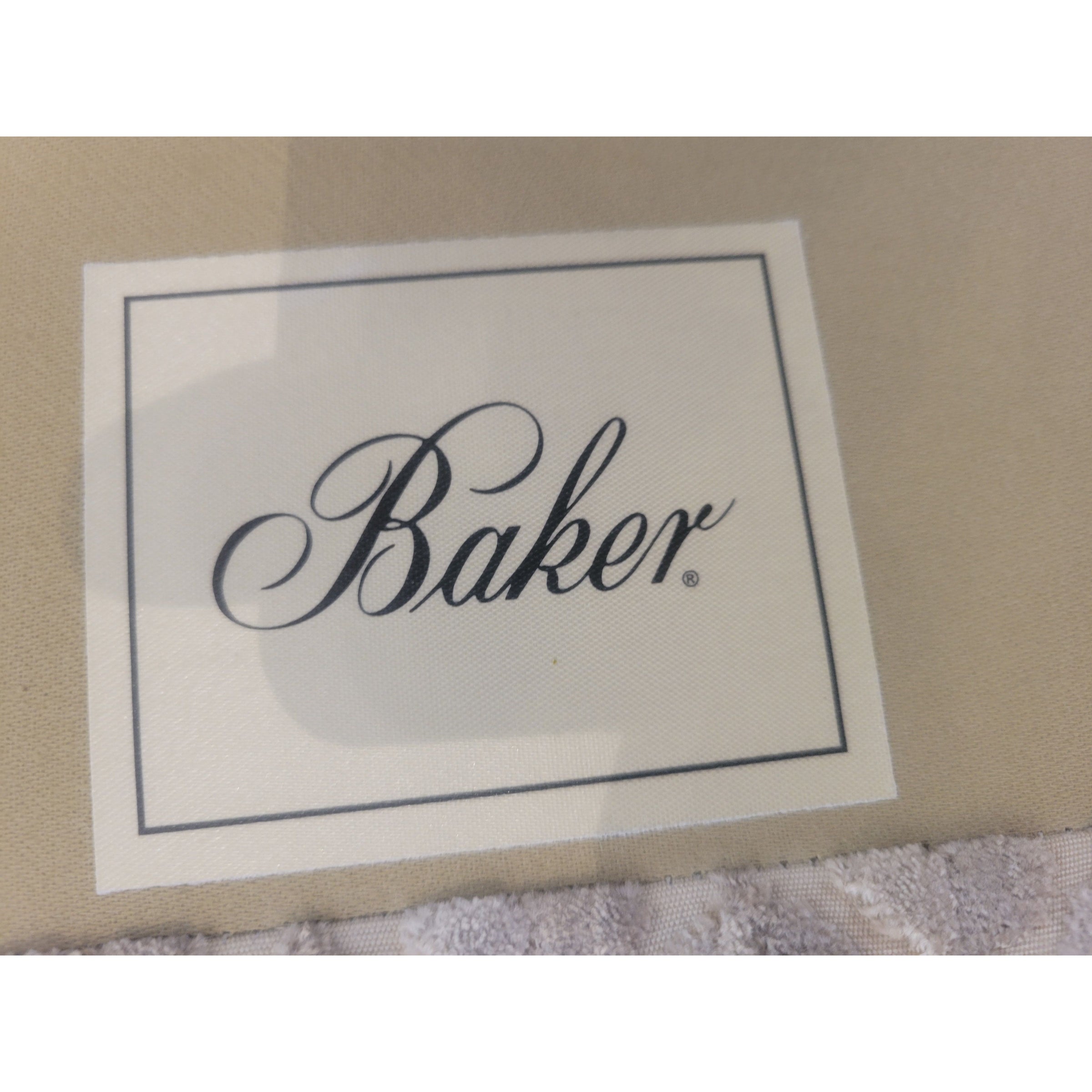 PAIR of Custom Barbara Berry Collection Lounge Chairs by Baker w/ Larsen Fabric - colletteconsignment.com