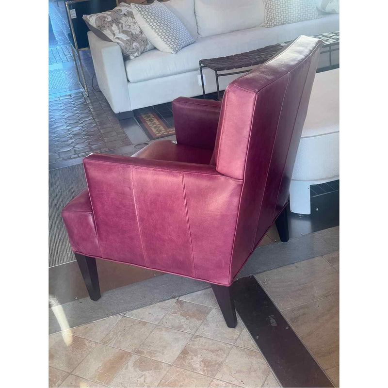 Magenta Leather Armchair