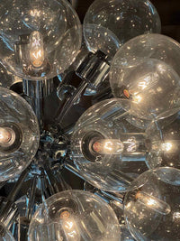 German Chrome Bubble Sputnik Chandelier