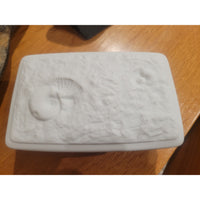 White Porcelain Box w/ Shell Relief by AK