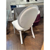 PAIR of White Faux Leather Dining Chairs - AS IS