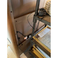 Walnut Eleana Cabinet w/ Beveled Glass Panel Doors & LED Lighting by Hooker