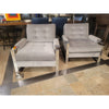 PAIR of Gray Velvet & Chrome Milo Baughman Chairs