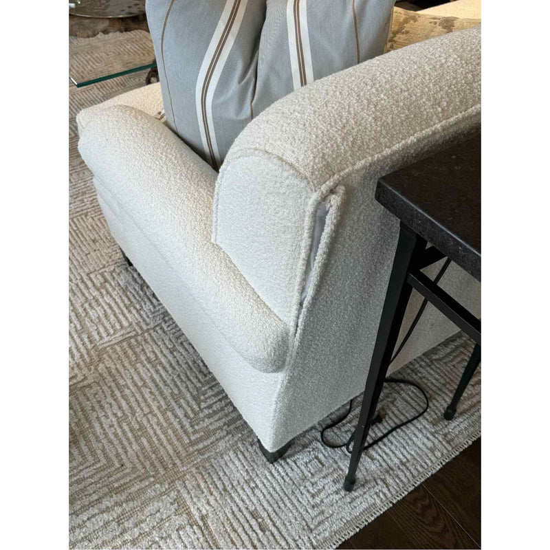 Sofa in Italian Boucle  - White 75"WX38"Dx34"H AS IS