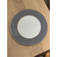 Hermes Tie Set Porcelain Dinner Plate w/ Green Trim