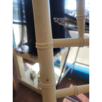 PAIR of Bulgarian Faux Bamboo Dining Chairs w/ Beige Cushions - AS IS