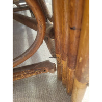Antique Rattan Sofa w/ Bench Cushion & Pillows (AS IS) - colletteconsignment.com