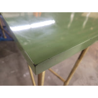 Custom KRB Brass Console Table w/ Green Lacquer Top by Lacquer Co. (AS IS)