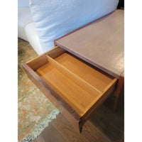 PAIR of Leather Top Wood Side Tables by Herman Miller - AS IS