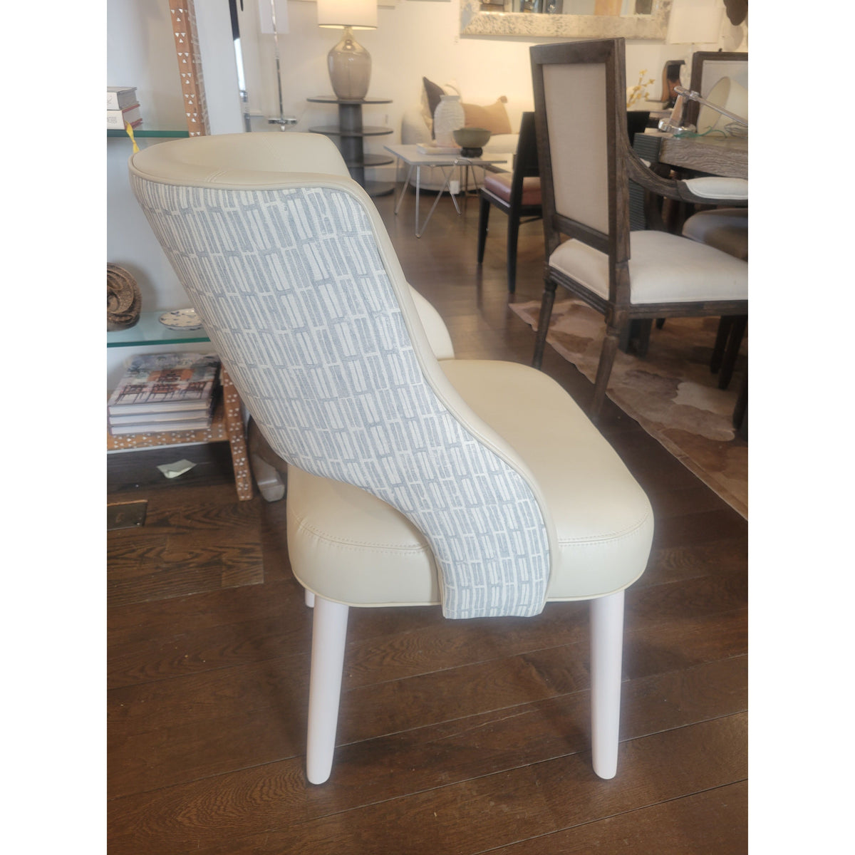 Custom 'Beccacino' Leather Side Chair by Tailored Home - colletteconsignment.com