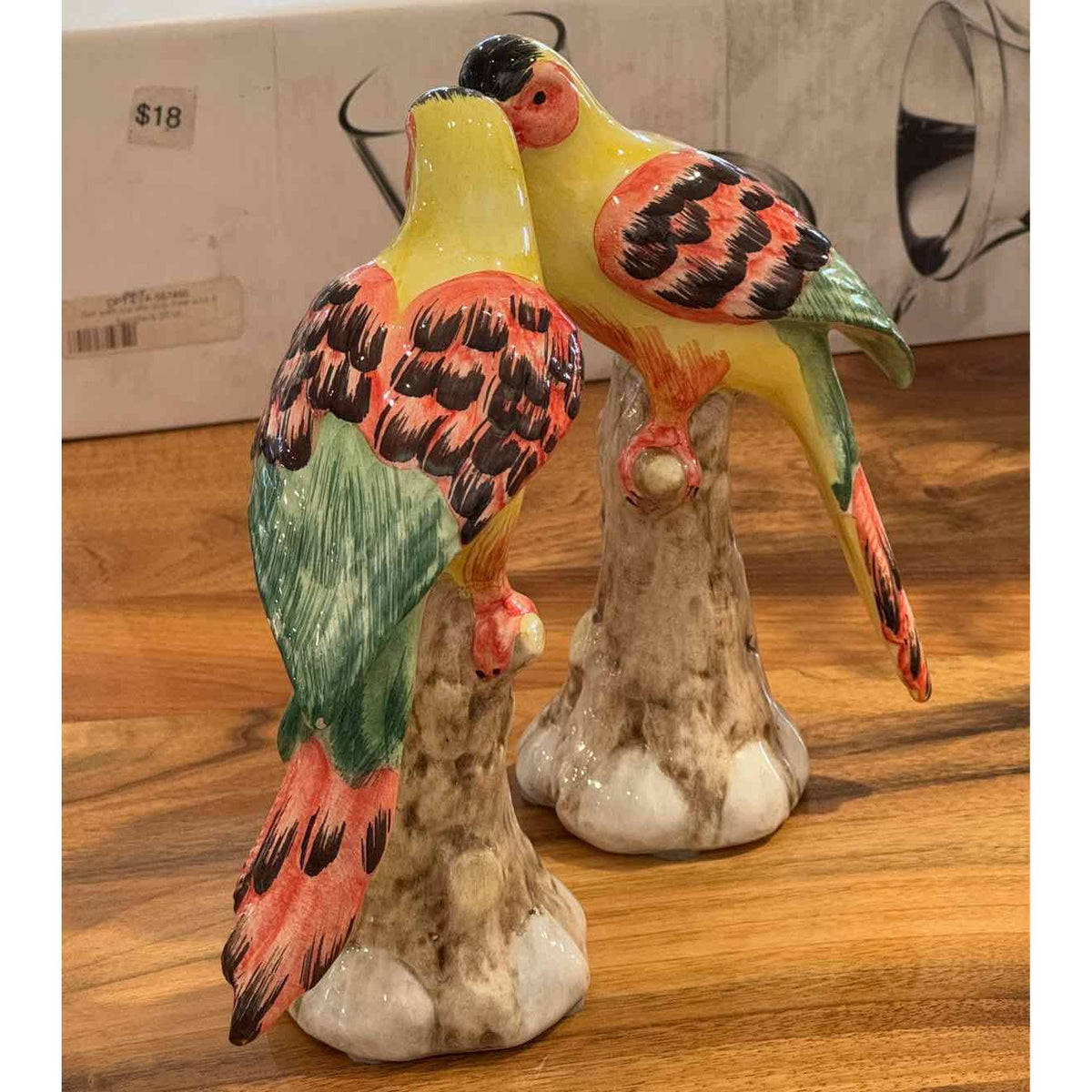 Pair of Ceramic Parrots by Chelsea House