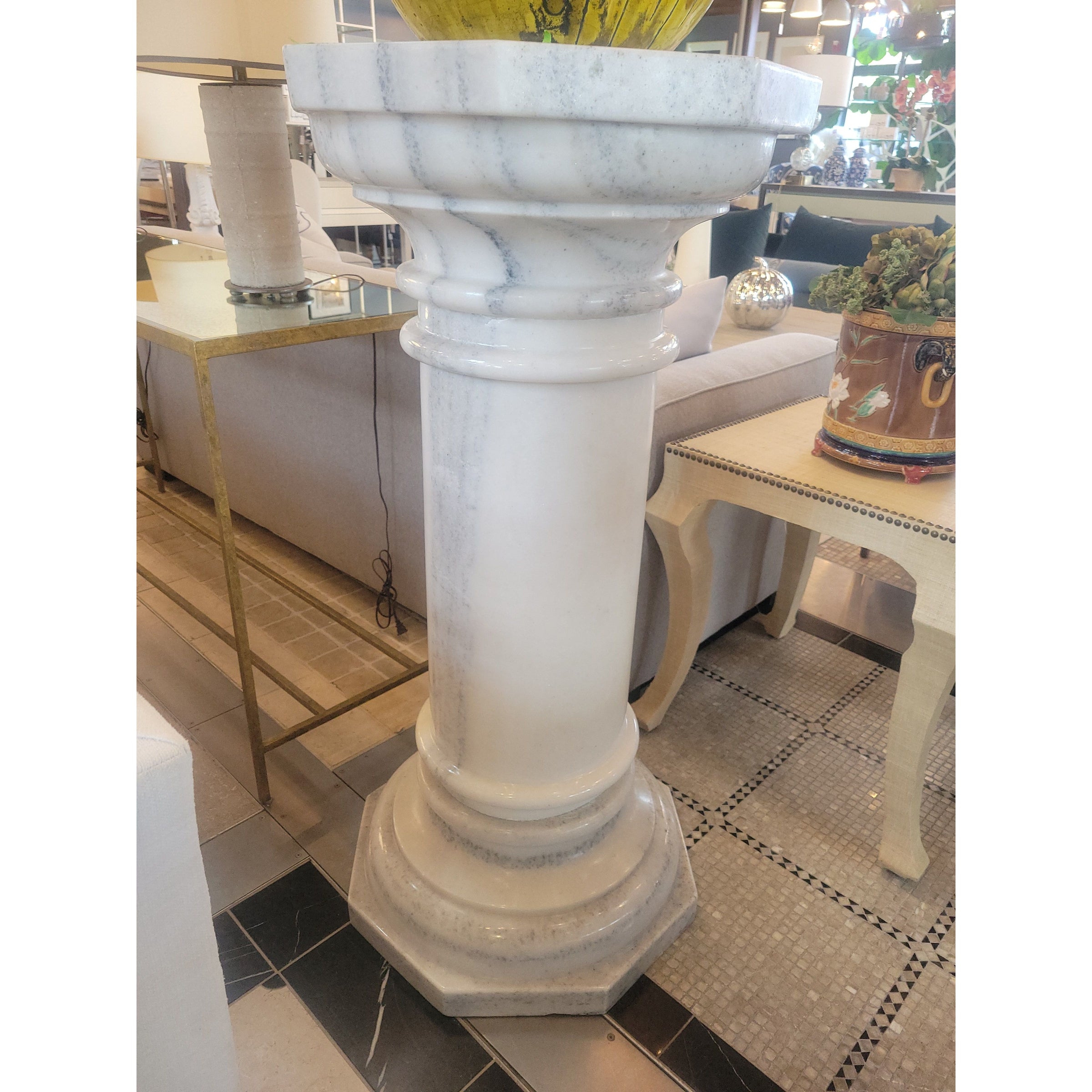 White Marble Column - colletteconsignment.com