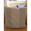 PAIR of Custom Navy Stripes on Blue Sunbrella Square Pillows