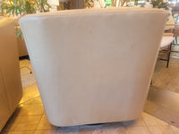 PAIR of Tan Leather Swivel Lounge Chairs by MG&BW (AS IS)
