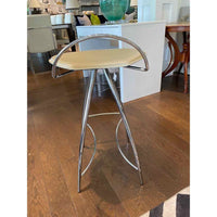 SET of 4 Beige Leather Coco Counter Stools by Cattelan Italia
