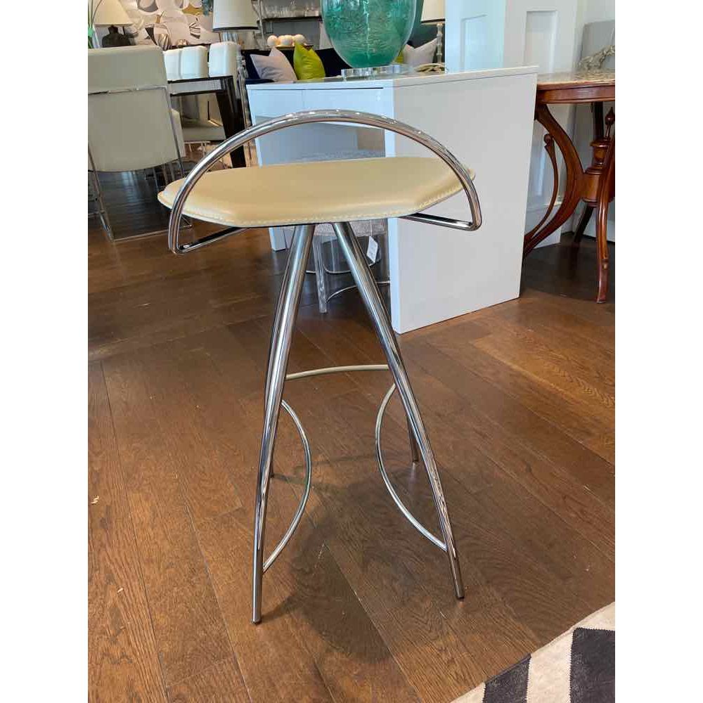 SET of 4 Beige Leather Coco Counter Stools by Cattelan Italia
