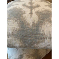 Pair of Custom Grey & White Ikat Pillows - colletteconsignment.com