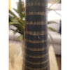 Striped Black & Brown Ceramic Genie Bottle Vase
