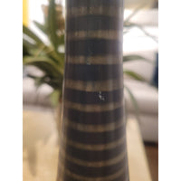 Striped Black & Brown Ceramic Genie Bottle Vase