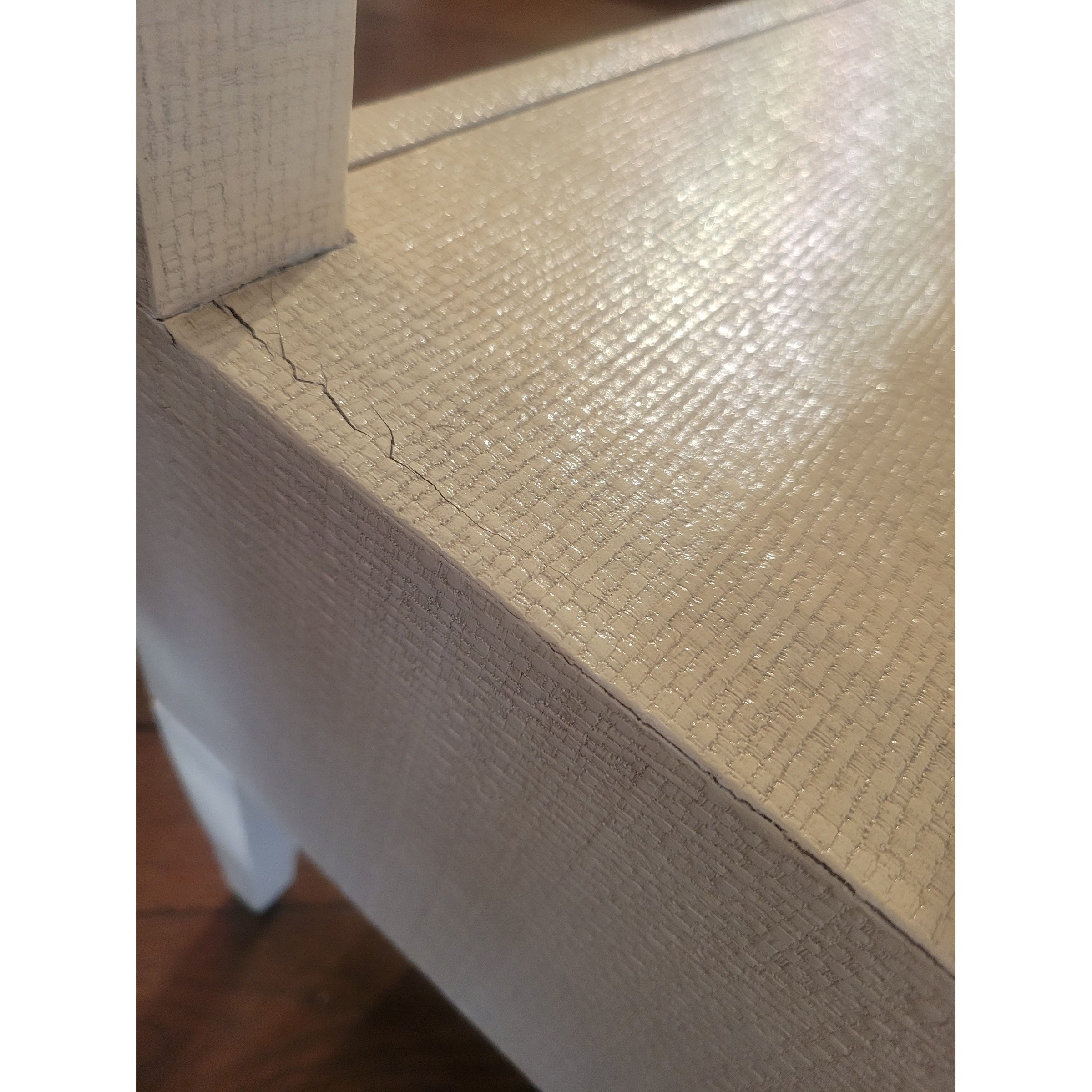 'Conrad' Beige Raffia Double Nightstand Attrib. to Made Goods - AS IS