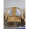 PAIR of Vintage Ming Style Wood Horseshoe Back Arm Chairs w/ Nature Medallions