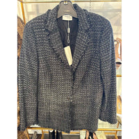 Women's Akris Size 12 Black Woven Blazer