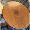 Round Dark Wood X Base Side Table