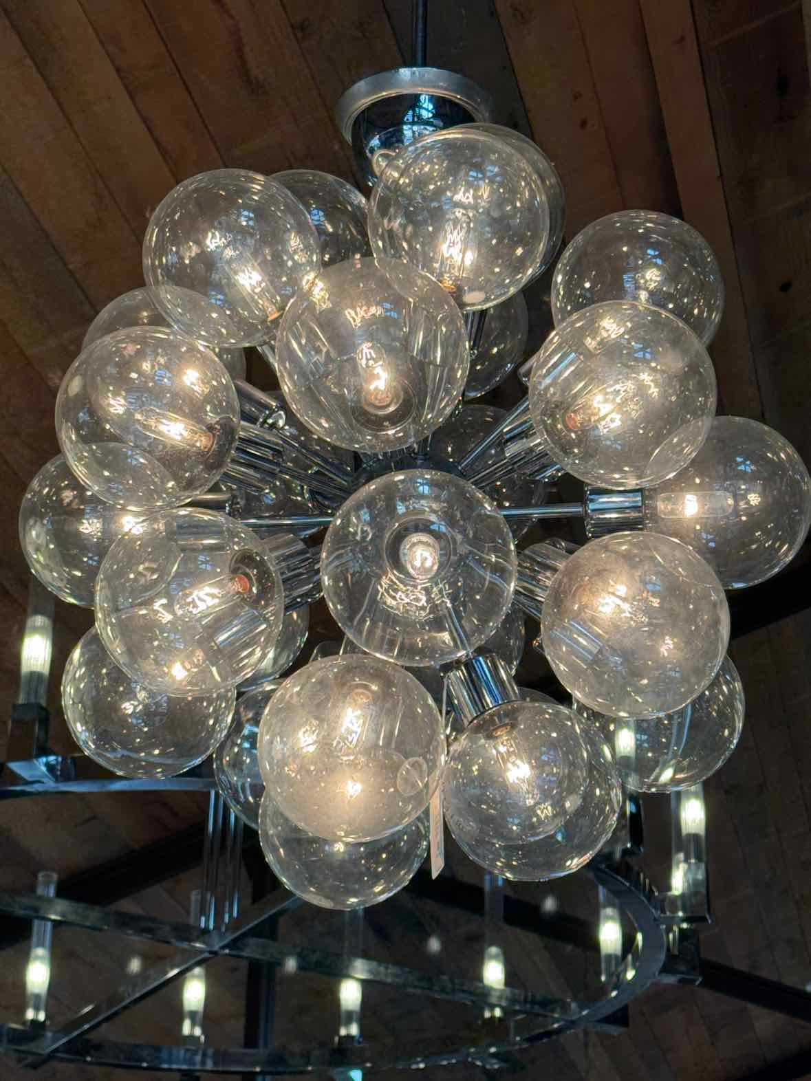 German Chrome Bubble Sputnik Chandelier