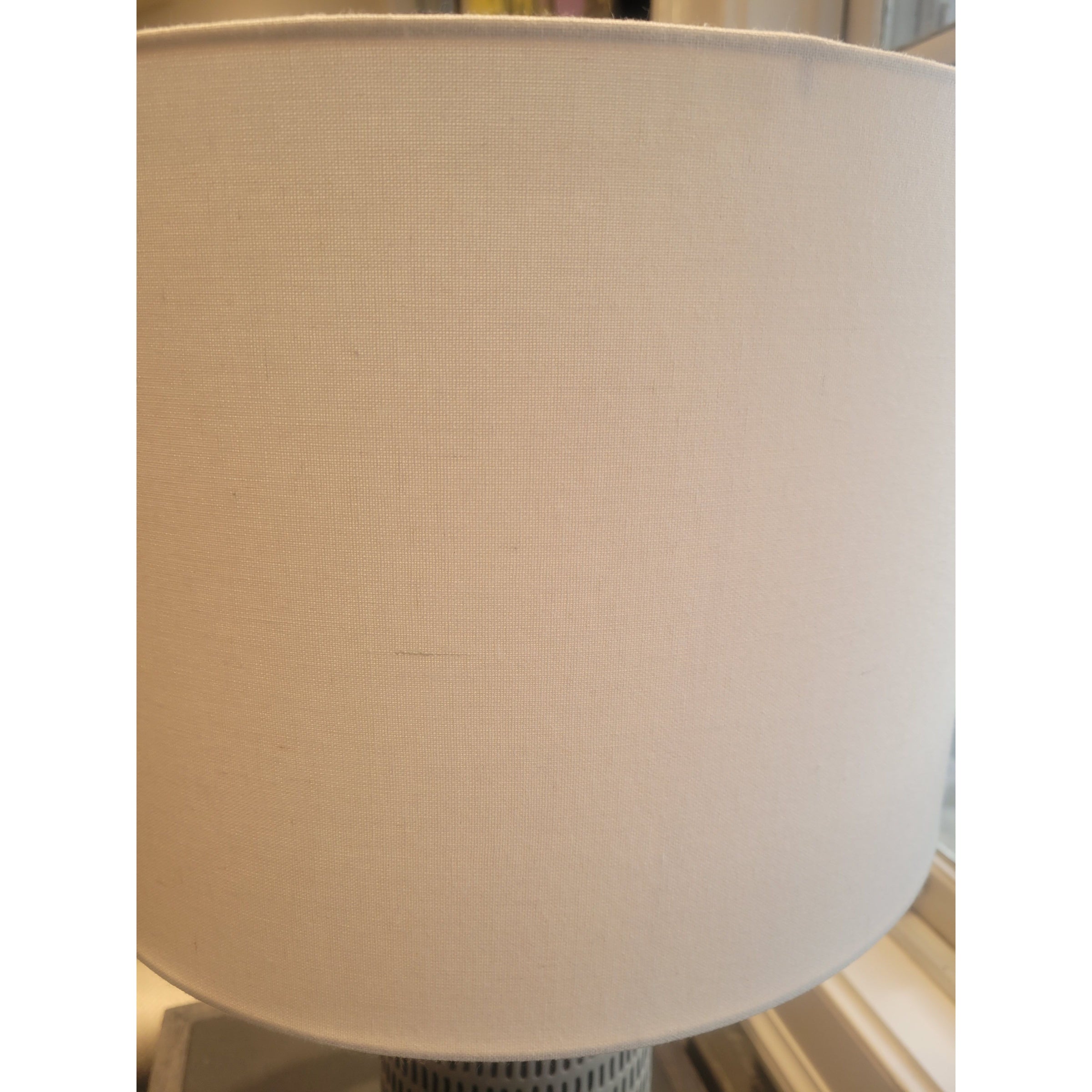 Gray & Black Dimpled Ceramic Table Lamp w/ White Shade