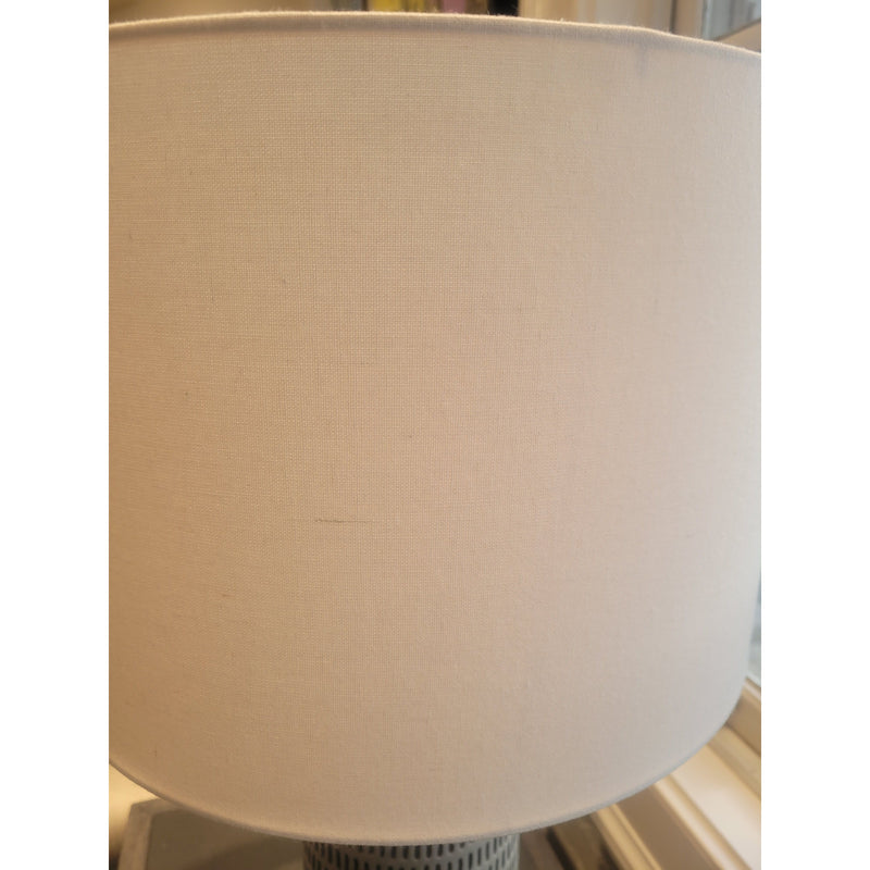 Gray & Black Dimpled Ceramic Table Lamp w/ White Shade