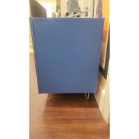 Custom 2-Pc Multicolor Cabinet w/ Brass Feet - colletteconsignment.com