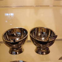 Boxed Set of Two Stainless  Ice Cream Bowls, 10"Lx6"Dx4"H