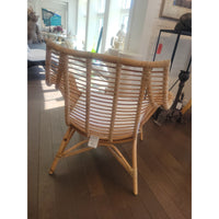 PAIR of Venice Rattan Chairs w/ White Cushions by Serena & Lily