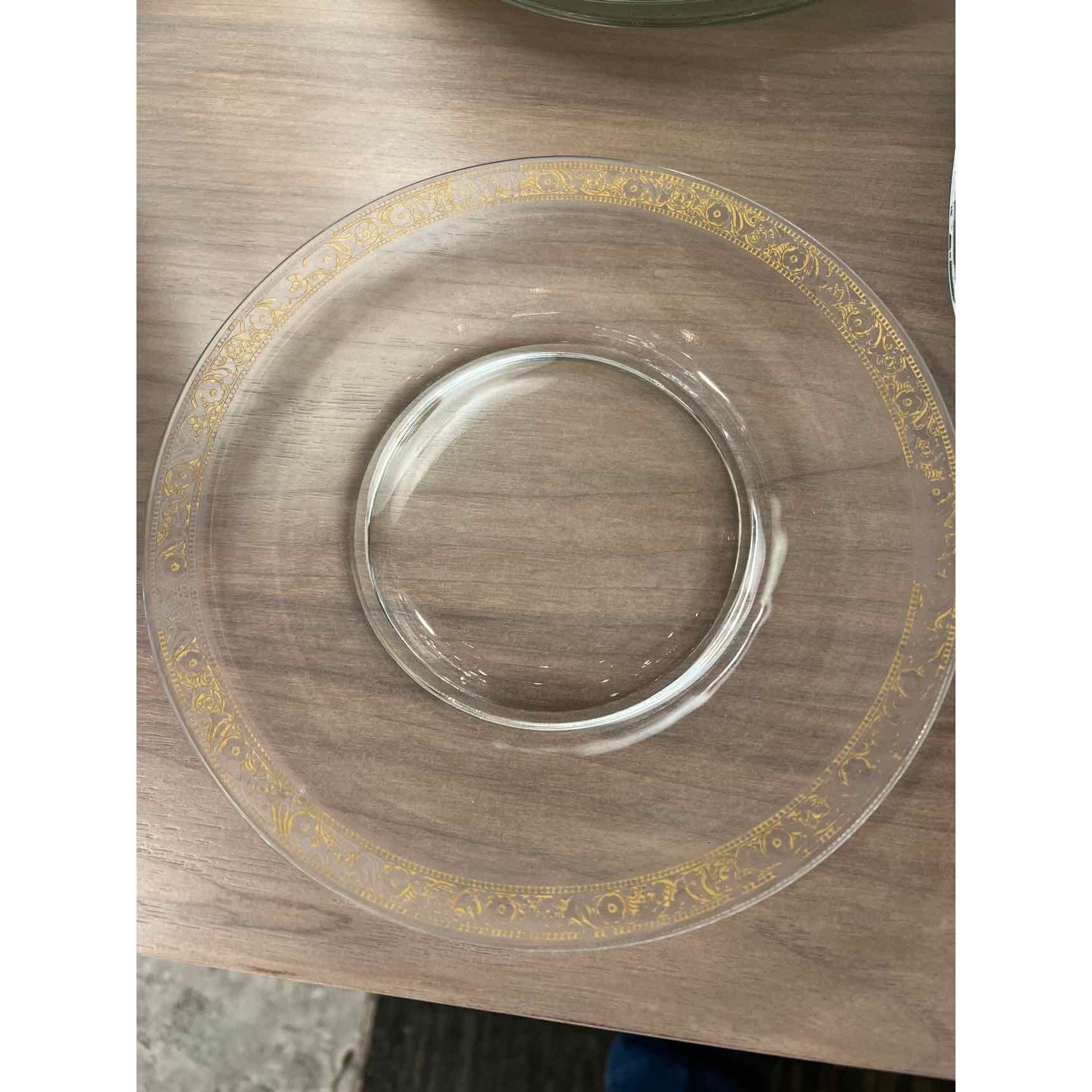 Glass Plate with Gold Rim - colletteconsignment.com