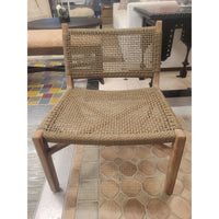 'Fiona' Teak Lounge Chair w/ Wicker Seat & Back by La Grange