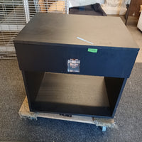 Custom 1-Drawer Black Side Table w/ Lucite Handle