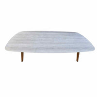 Styletto High Lounge Table w/ Teak Legs and Ceramic Tabletop by Royal Botania
