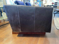 PAIR of Wallace Brown Leather Upholstered Lounge Chairs by Gus (AS IS)