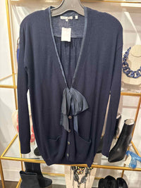 Women's Vince Size S Navy Hooks Sleave Cashmere Sweater
