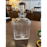 Flask Shaped Cut Crystal Decanter, 10"H x 5"L  x 2"W