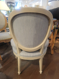 Louis XVI Style Arm Chair w/ Fermoie Fabric Attrib. to Amy Berry Home (AS IS)