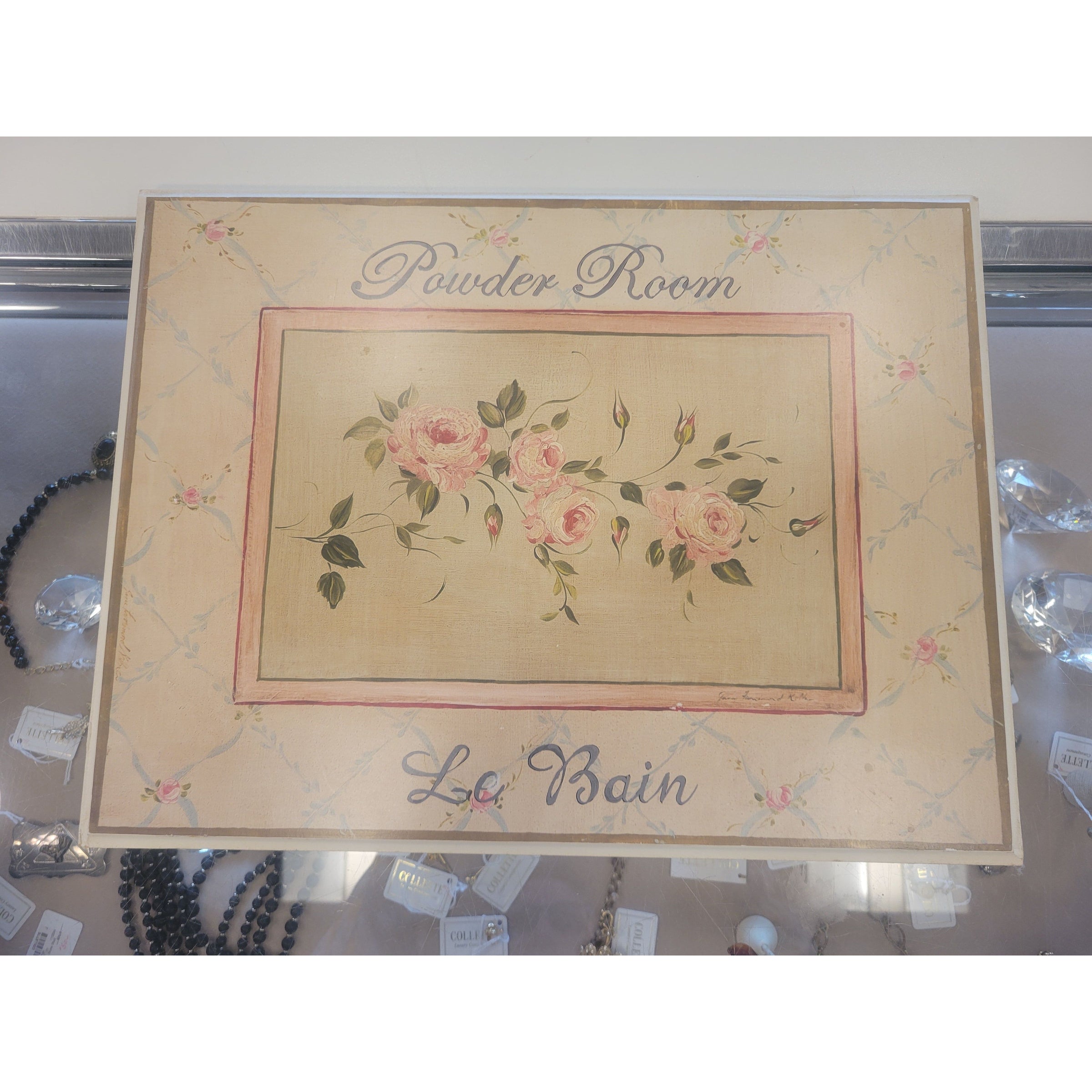French Powder Room Floral Wall Decor