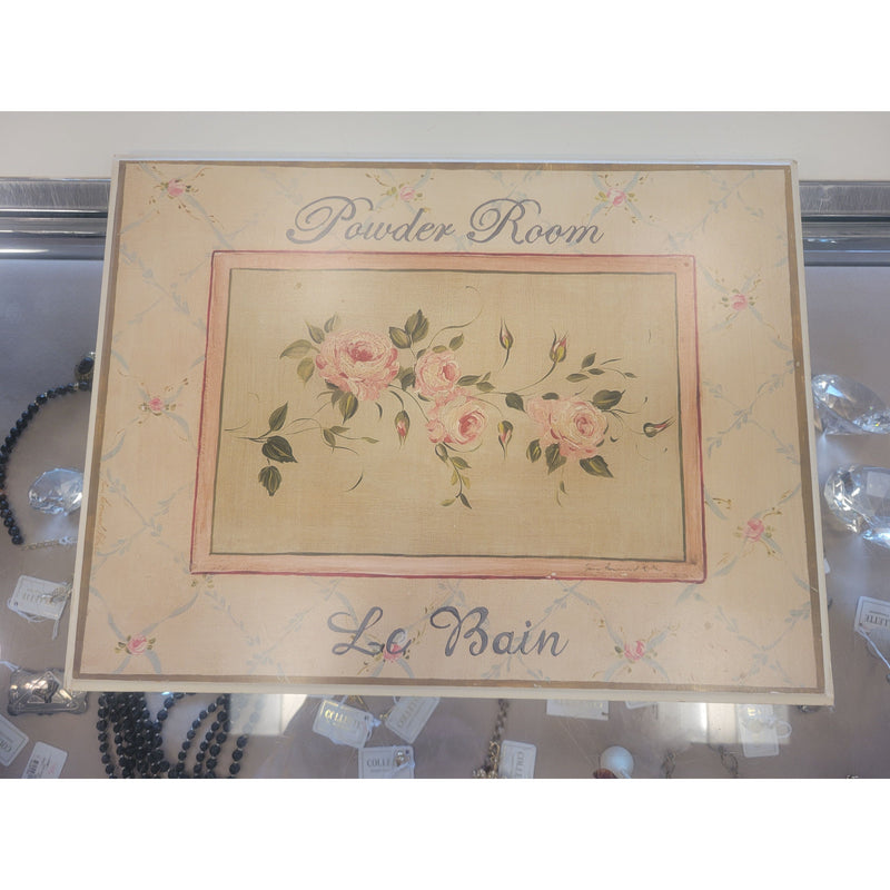 French Powder Room Floral Wall Decor